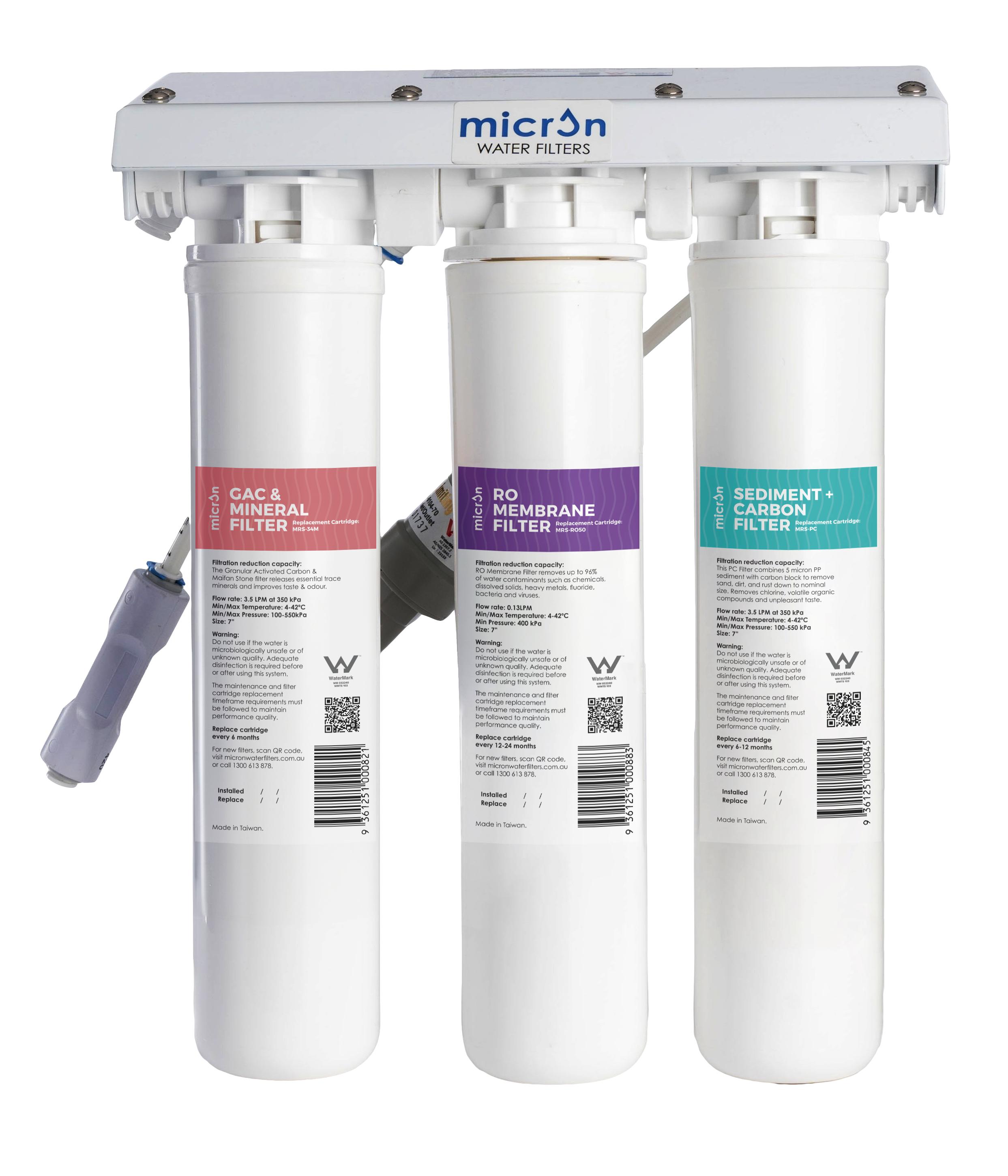 RO-MR3 - 3 Stage Reverse Osmosis Water Filtration System – Micron Water ...