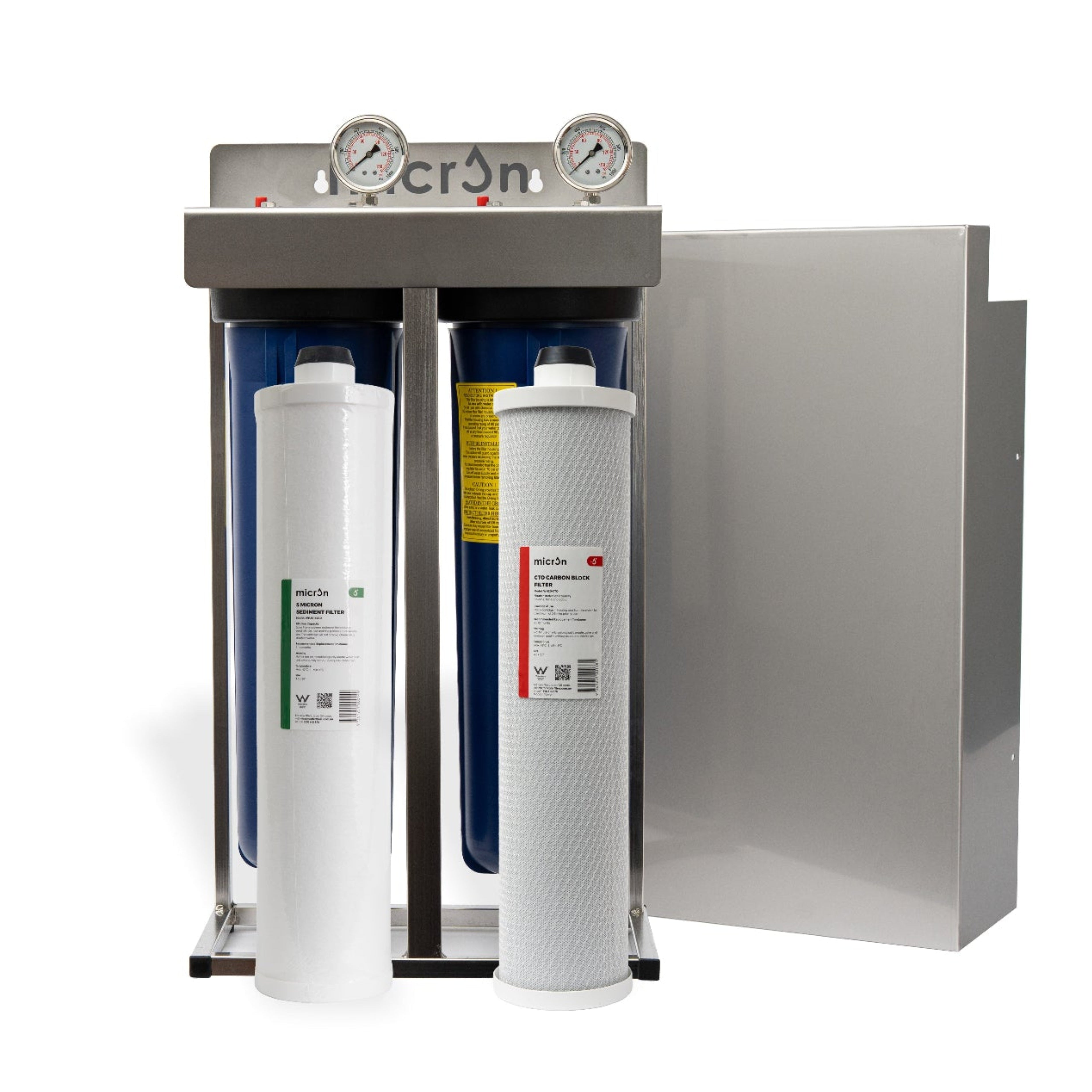 WH Series Classic 300 Series- Twin Whole House Filtration System with 316 s/s frame and cover