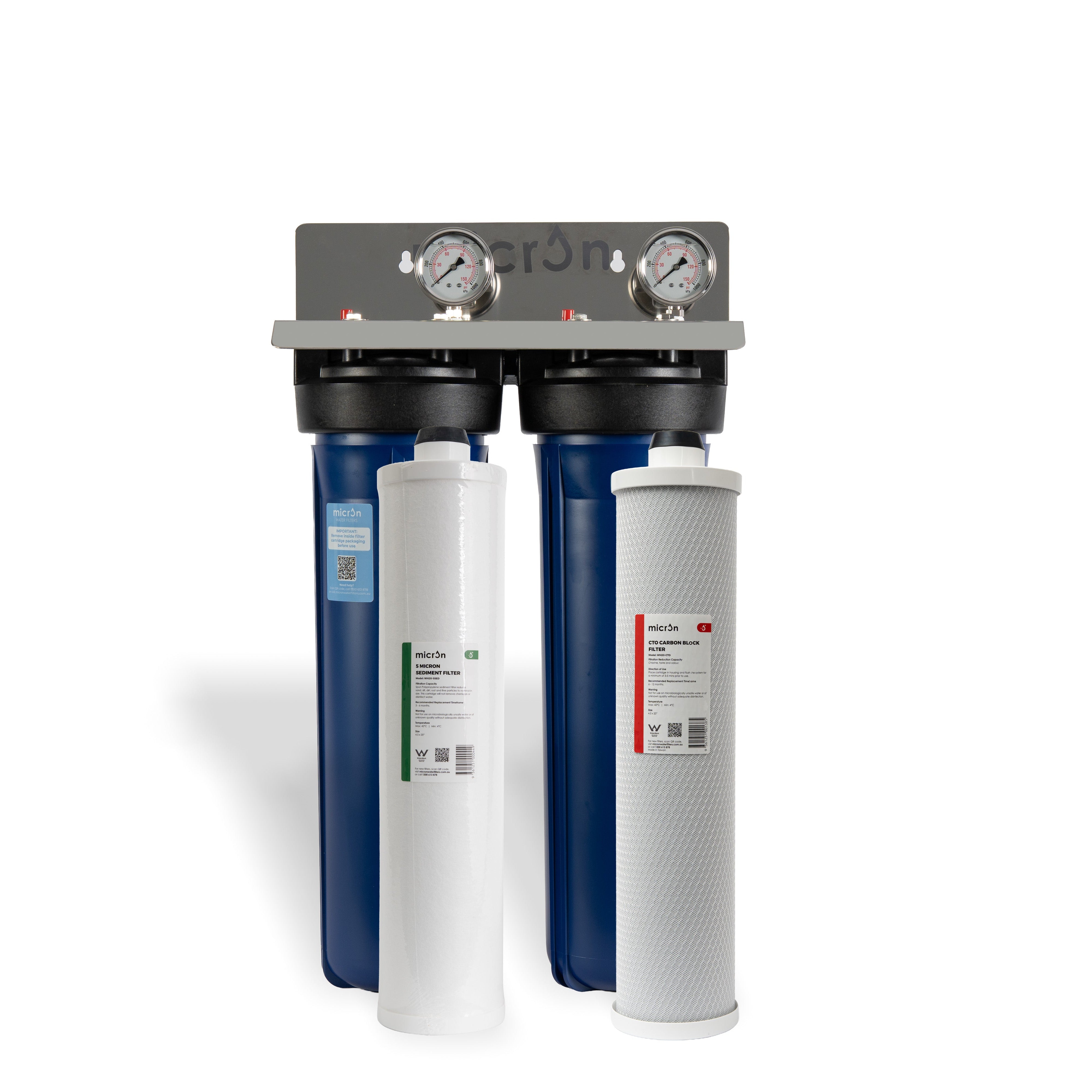 WH 300 Series Classic - Twin 20" Whole House Filtration System - 304 s/s Bracket only