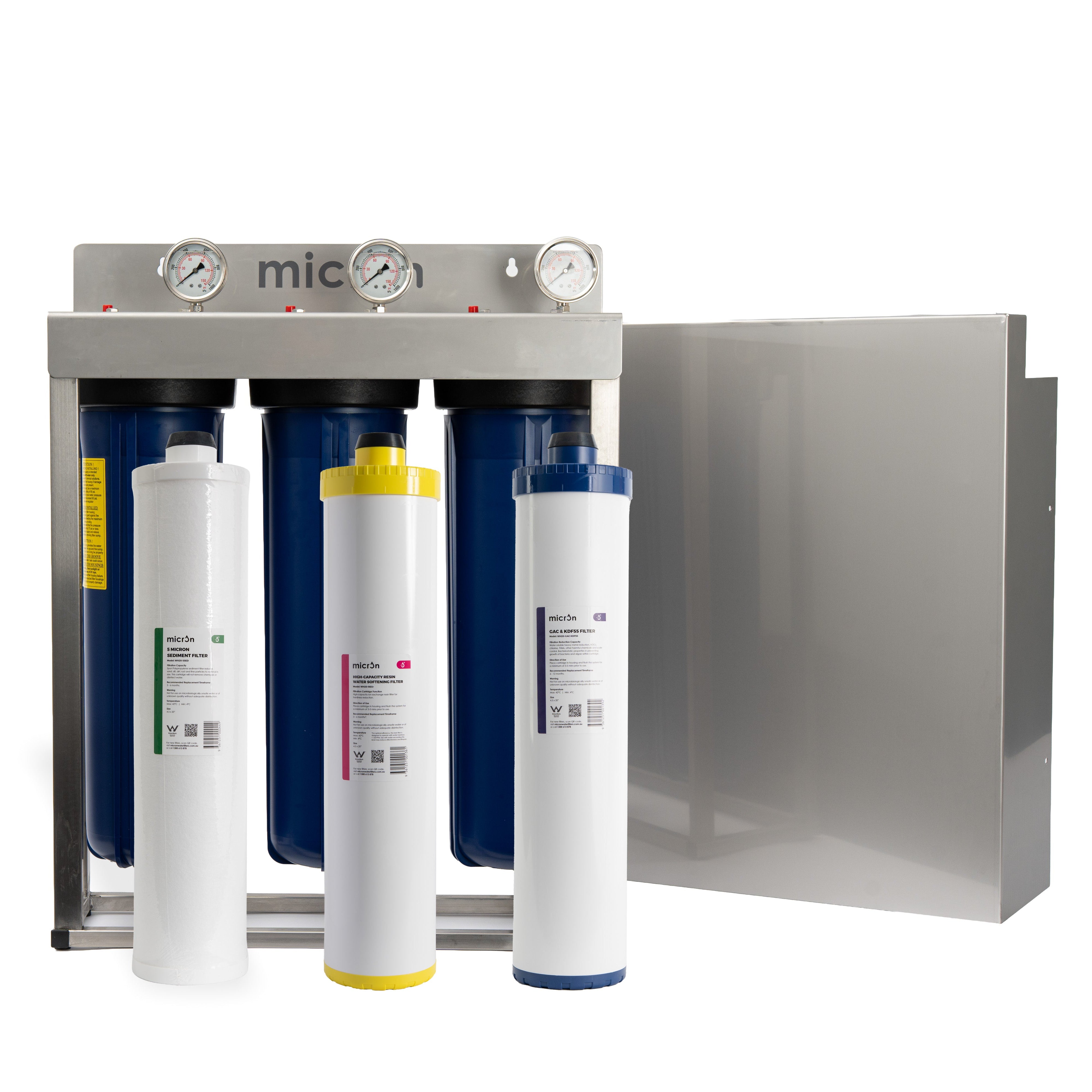 WH 300 Series Platinum  - Triple Whole House Filtration System with 316 s/s frame and cover