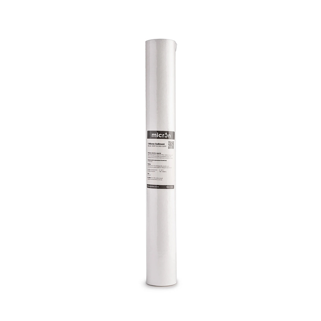 Micron Commercial RO Filter Series- 5 micron Spun Polypropylene Sediment Filter  2.5" x 20"