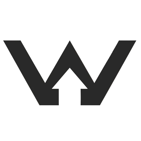 Black 'W' logo on a white background
